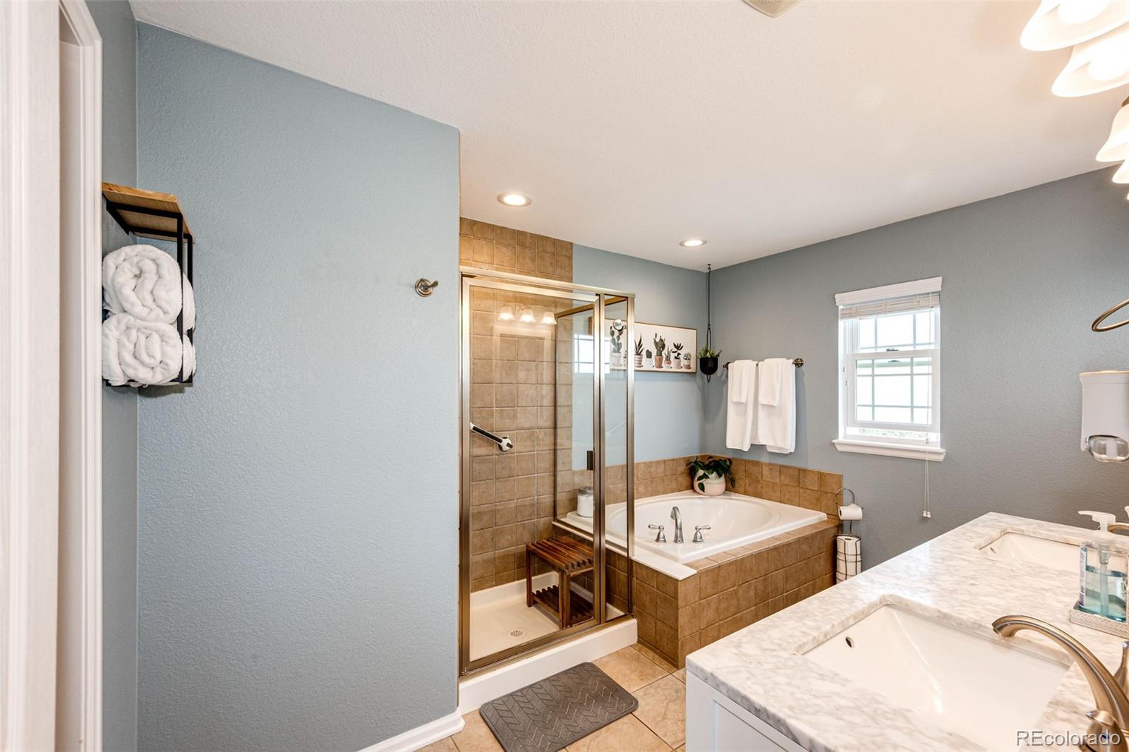 645 Springvale Road Castle Rock, CO 80104 - Photo 20 of 41 a bathroom with a tub sink and mirror