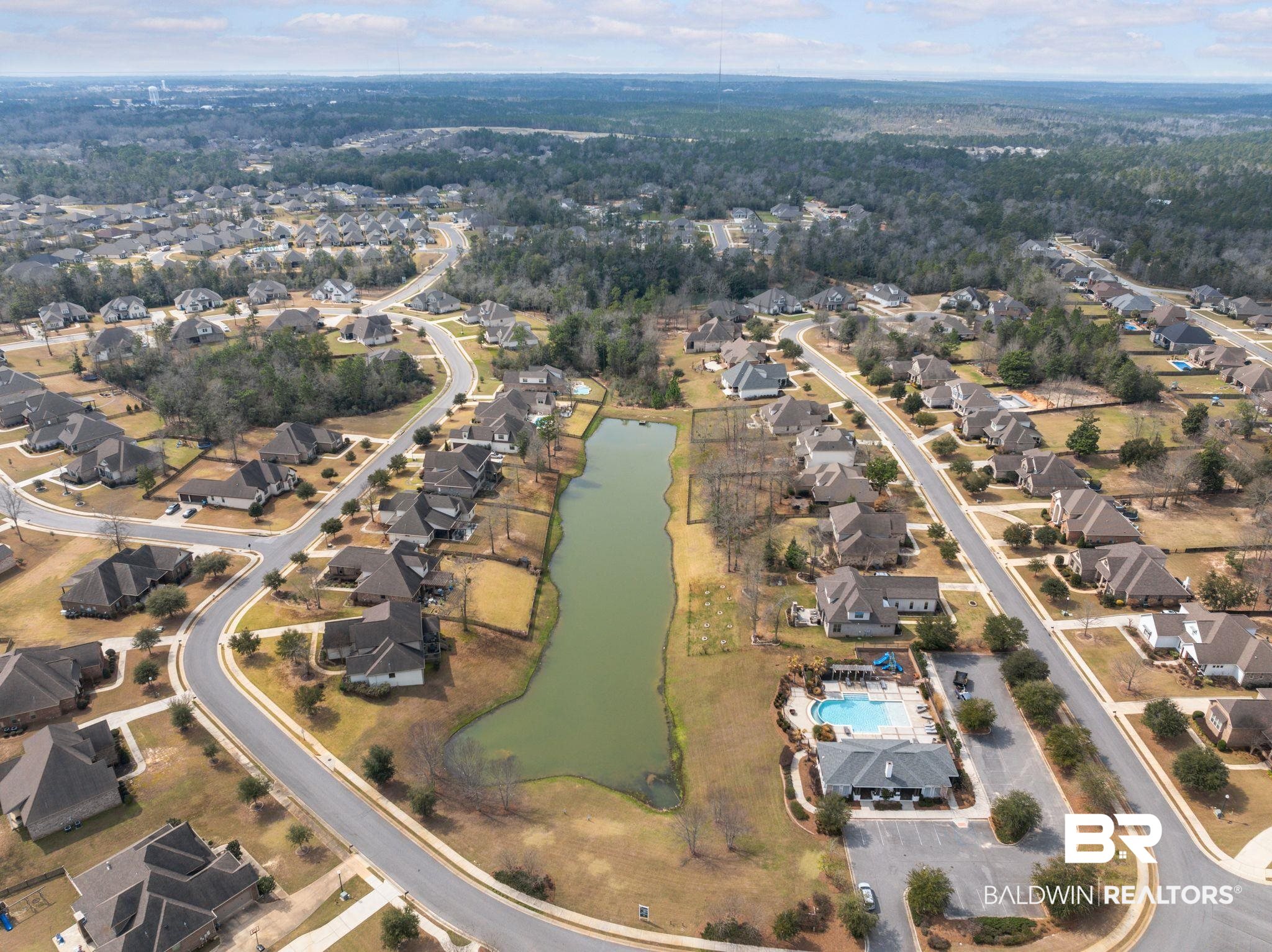 31554 Canopy Loop Spanish Fort, AL 36527 - Photo 62 of 68 Drone / aerial view with a water view and a residential view