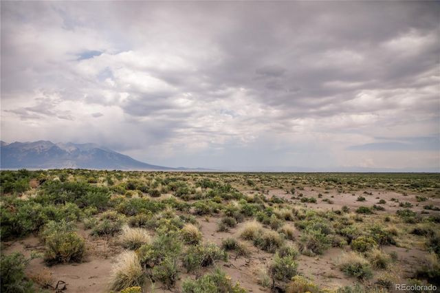 a view of a dry yard with wooden fence