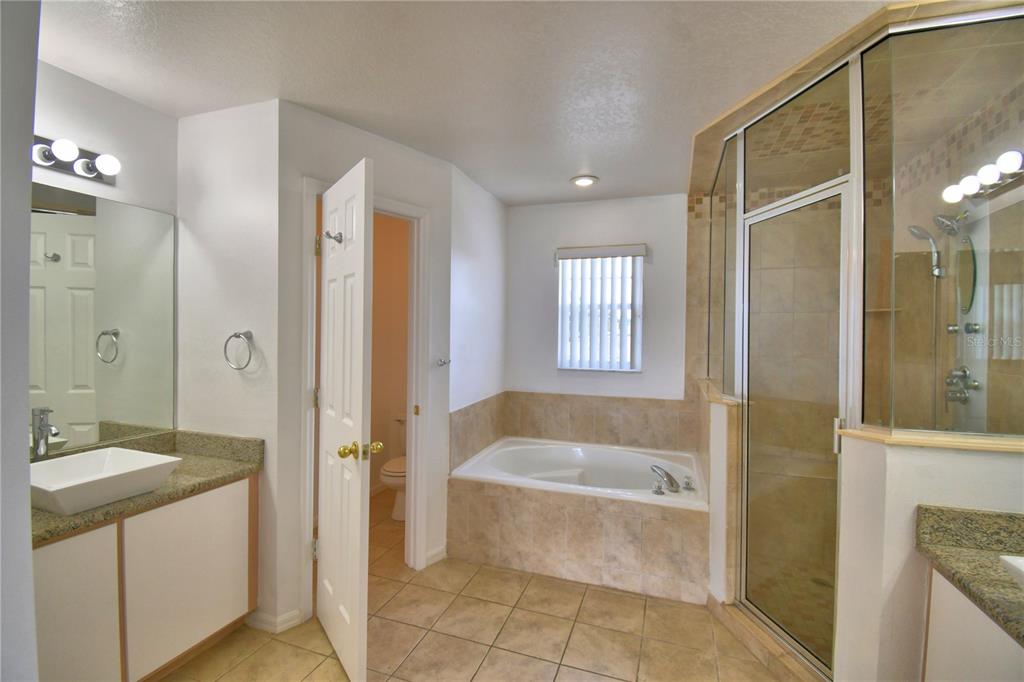 5368 Dahlia Reserve Drive Kissimmee, FL 34758 - Photo 59 of 83 a bathroom with a tub a sink and a shower