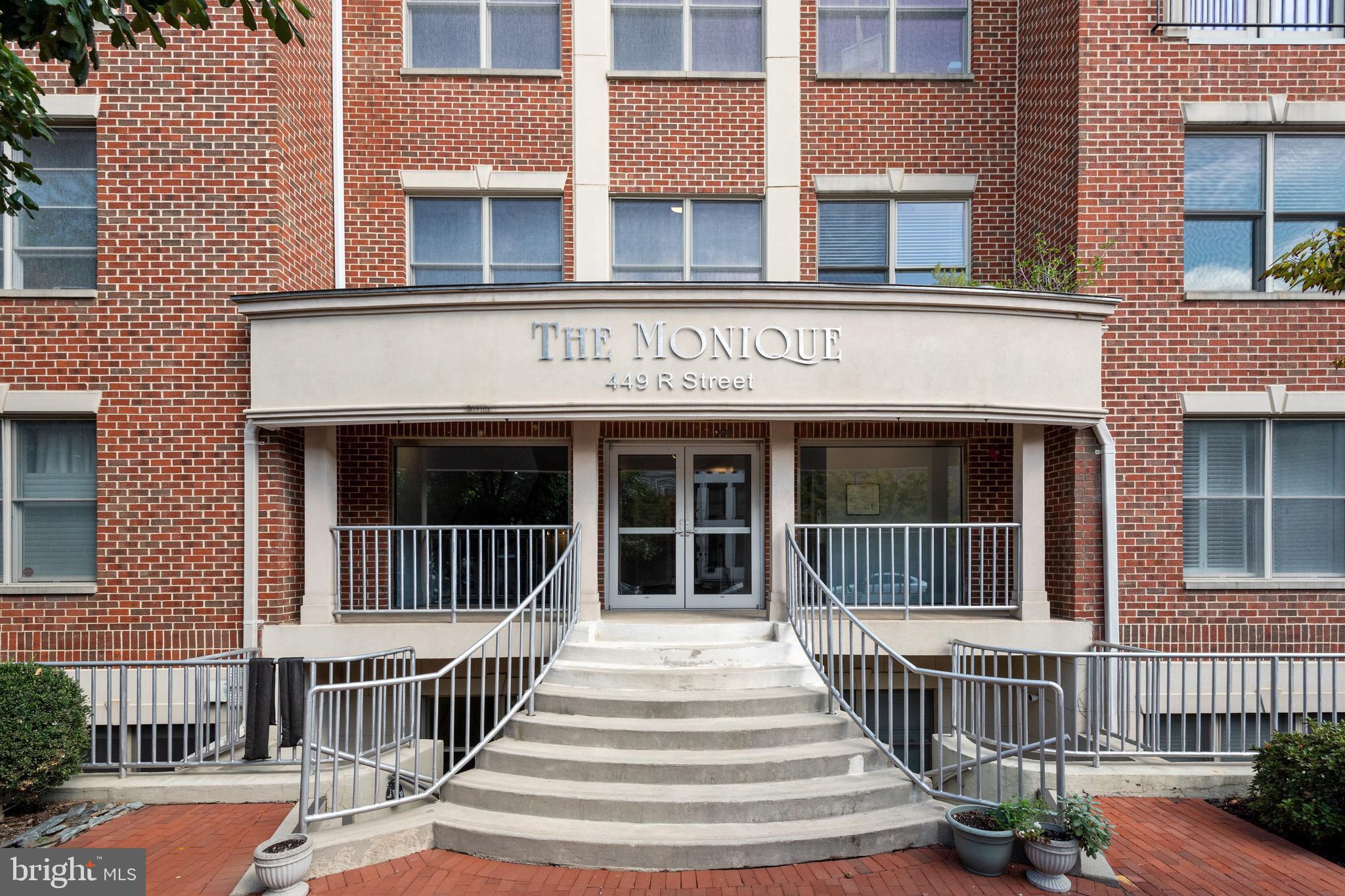 a front view of a building