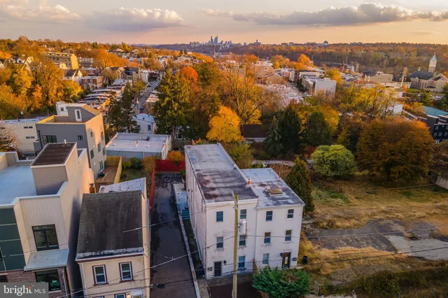 a view of a city with tall buildings