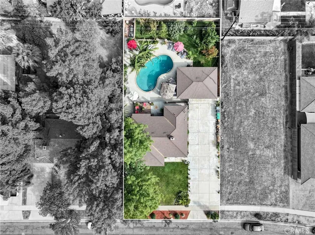 an aerial view of a house
