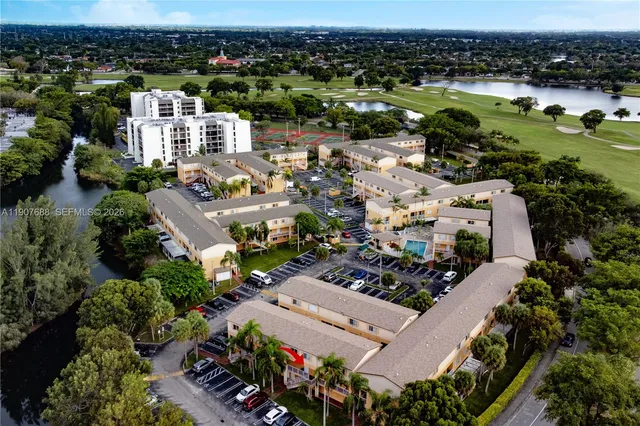 an aerial view of multiple house