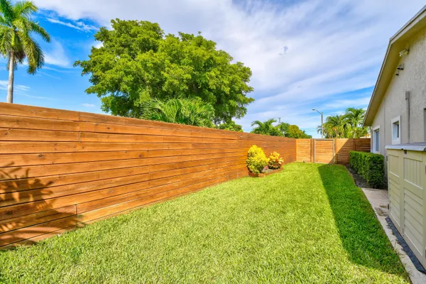 a view of an outdoor space and swimming pool
