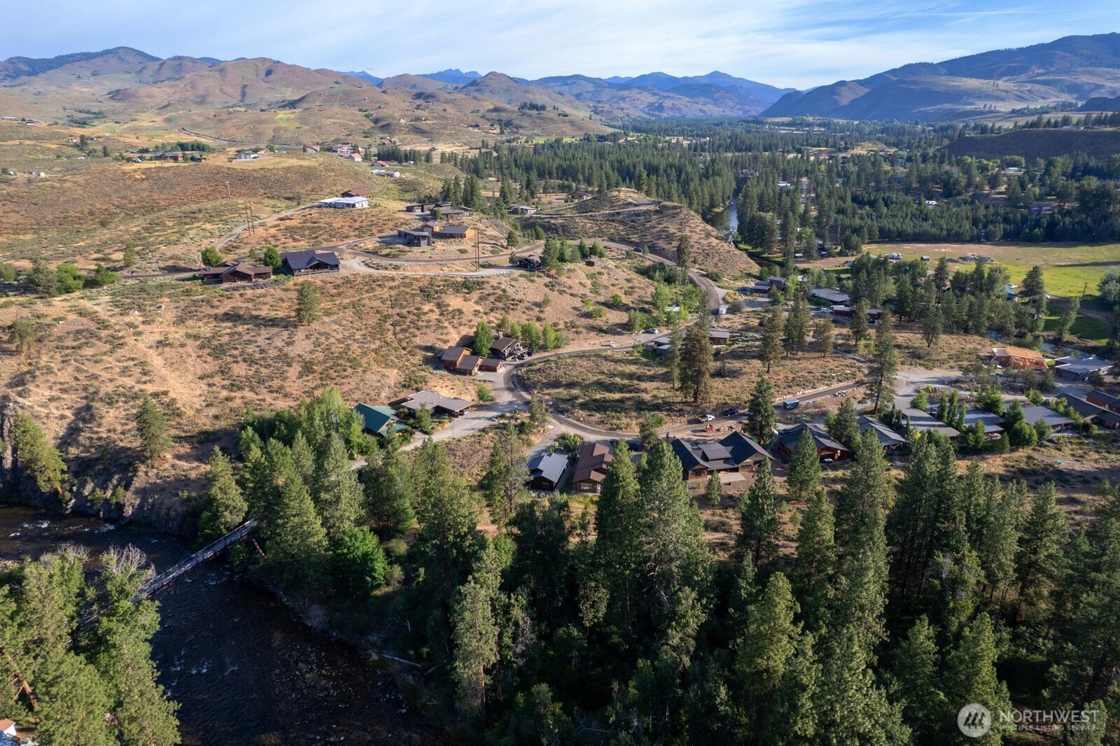 615 Pine Loop Winthrop, WA 98862 - Photo 25 of 35 a view of a city with mountains in the background