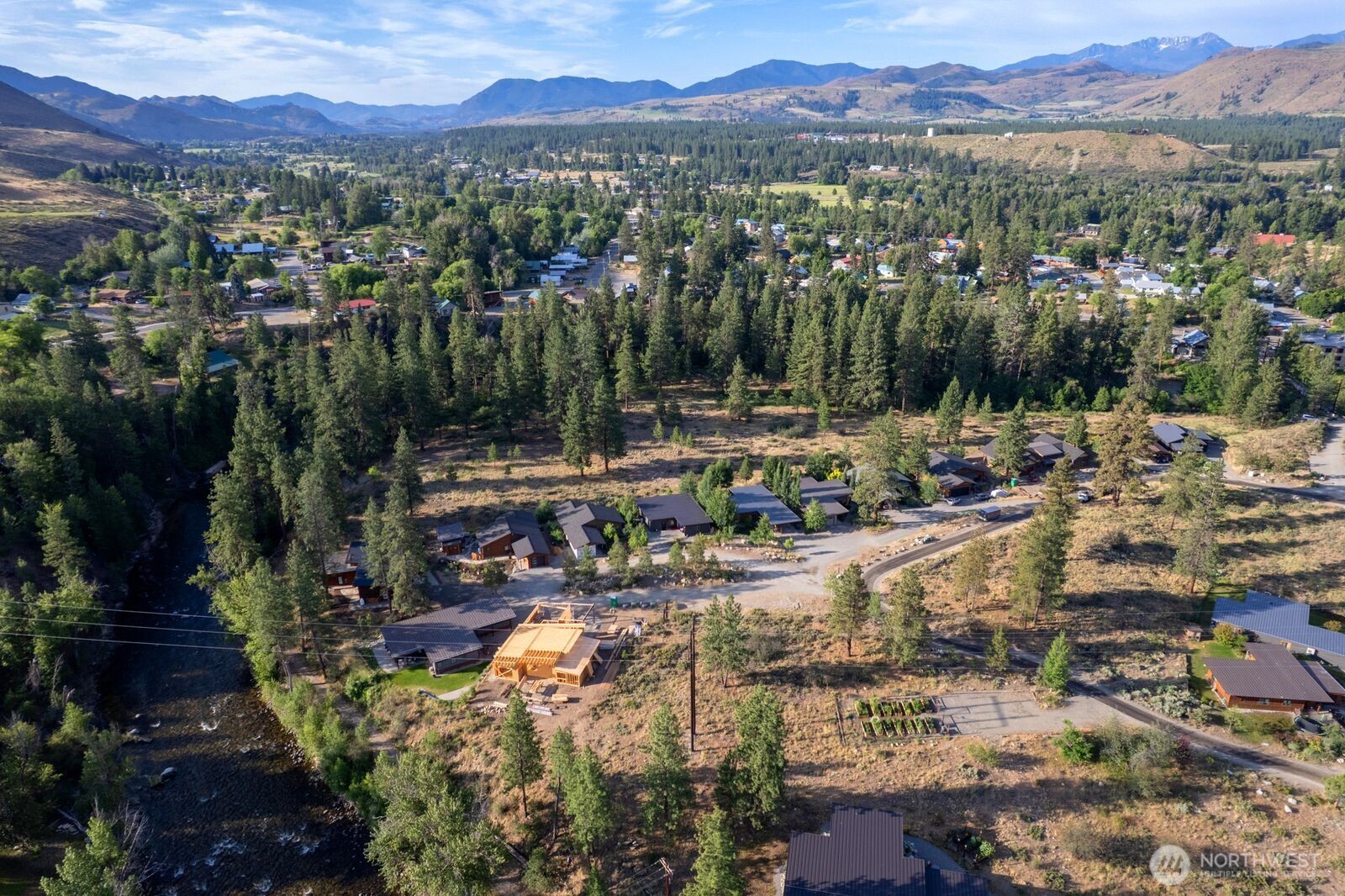 615 Pine Loop Winthrop, WA 98862 - Photo 28 of 35 a view of a city with mountains in the background
