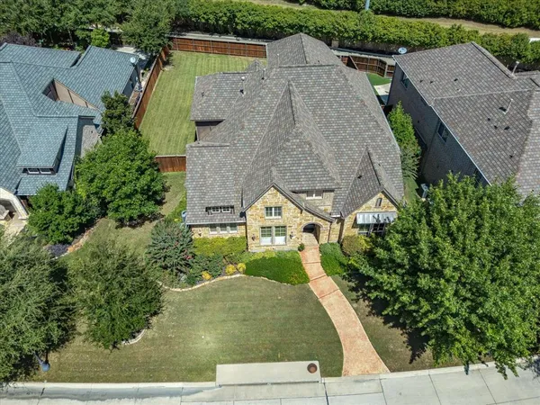 an aerial view of a house