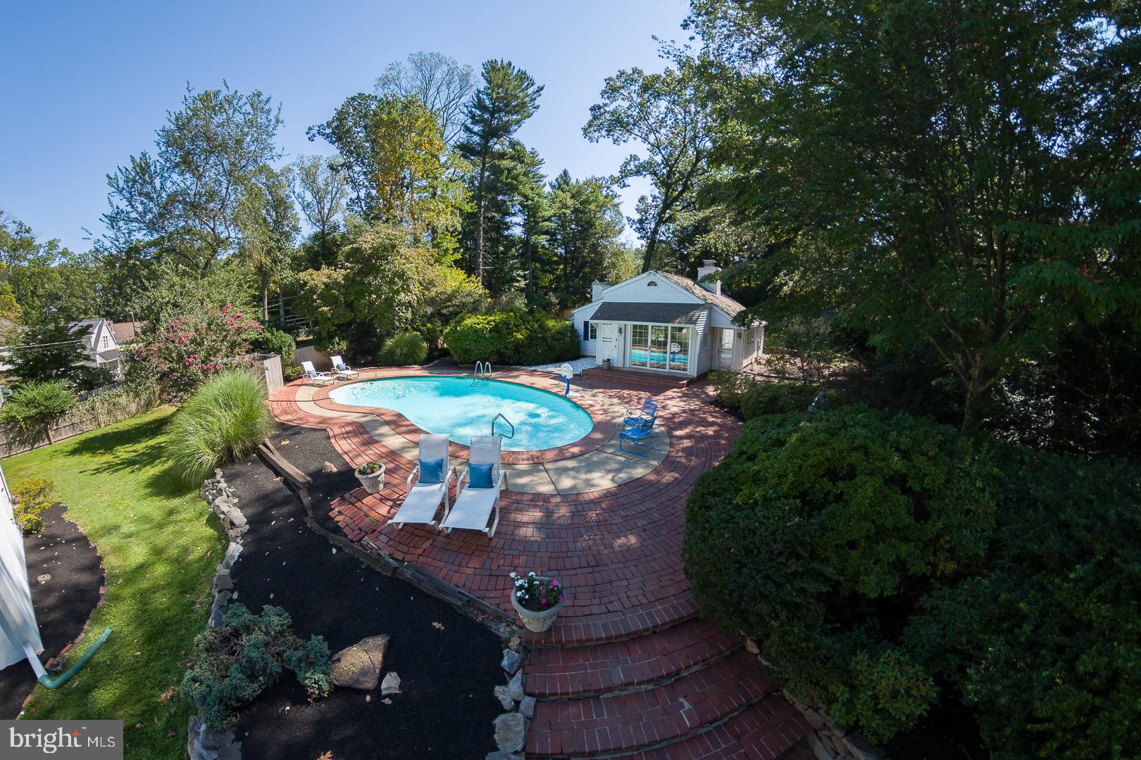 395 Bair Road Berwyn, PA 19312 - Photo 47 of 51 an aerial view of a house with yard swimming pool and outdoor seating