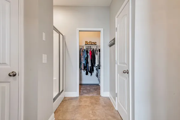 a view of a hallway with a elevator