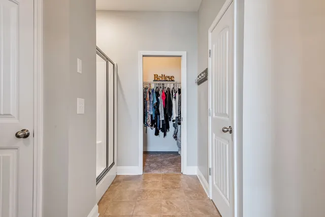 a view of a hallway with a elevator