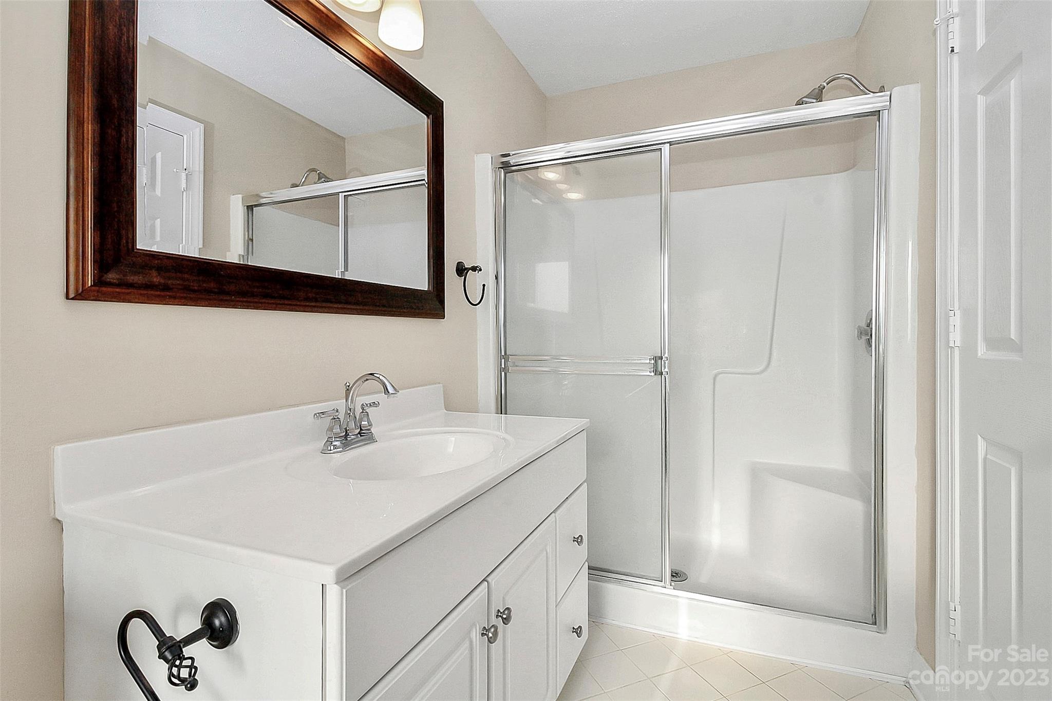 13932 Queens Harbor Road Charlotte, NC 28278 - Photo 9 of 42 a bathroom with a sink and a mirror