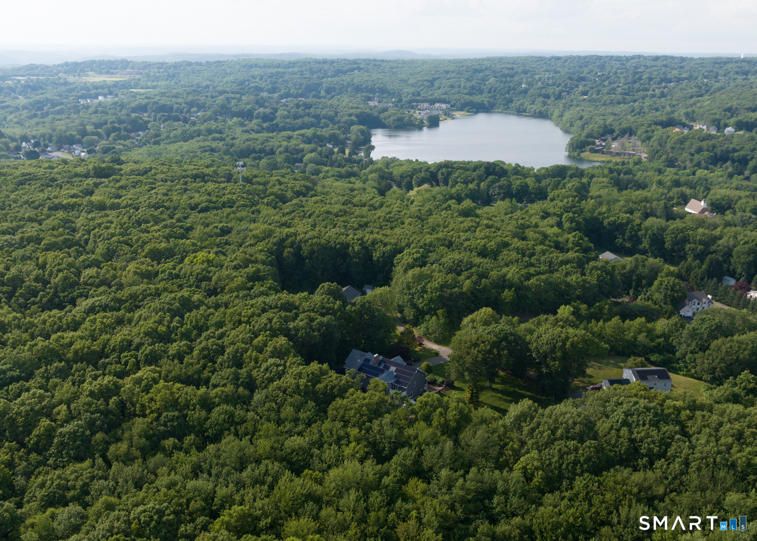 13 Executive Hill Road Wolcott, CT 06716 - Photo 37 of 40 an aerial view of residential house with outdoor space and trees all around