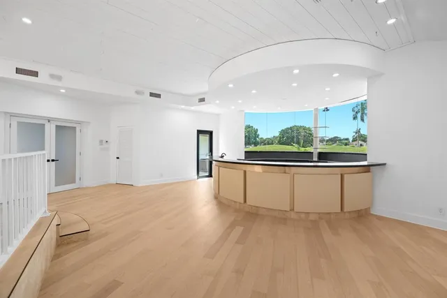 a view of kitchen and natural light