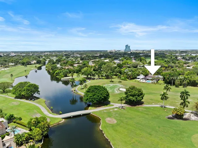 a view of a lake with a city