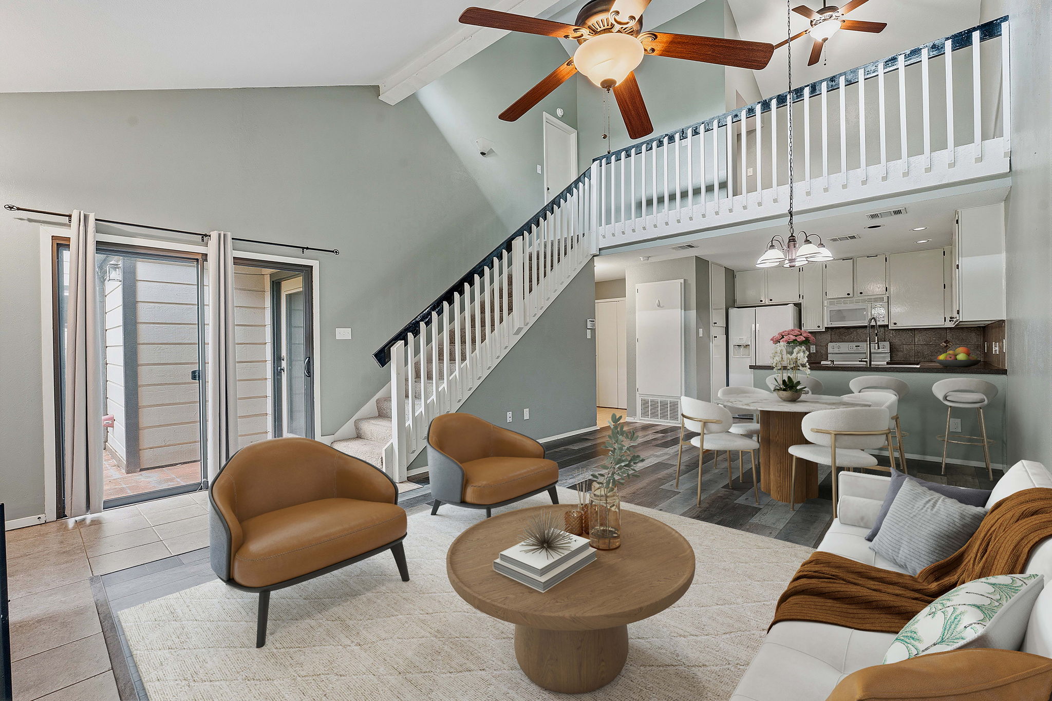 1748 Ohlen Road, Unit 24 Austin, TX 78757 - Photo 29 of 30 a living room with furniture a rug and a chandelier