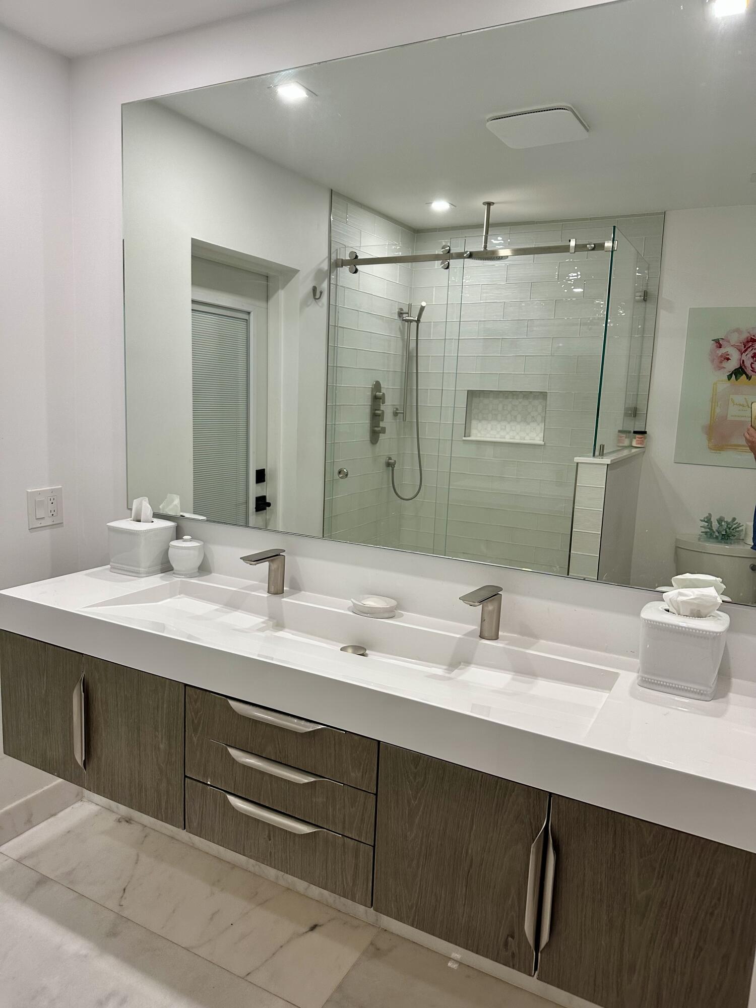 212 Kings Lynn Delray Beach, FL 33444 - Photo 26 of 53 a bathroom with a granite countertop sink mirror and double