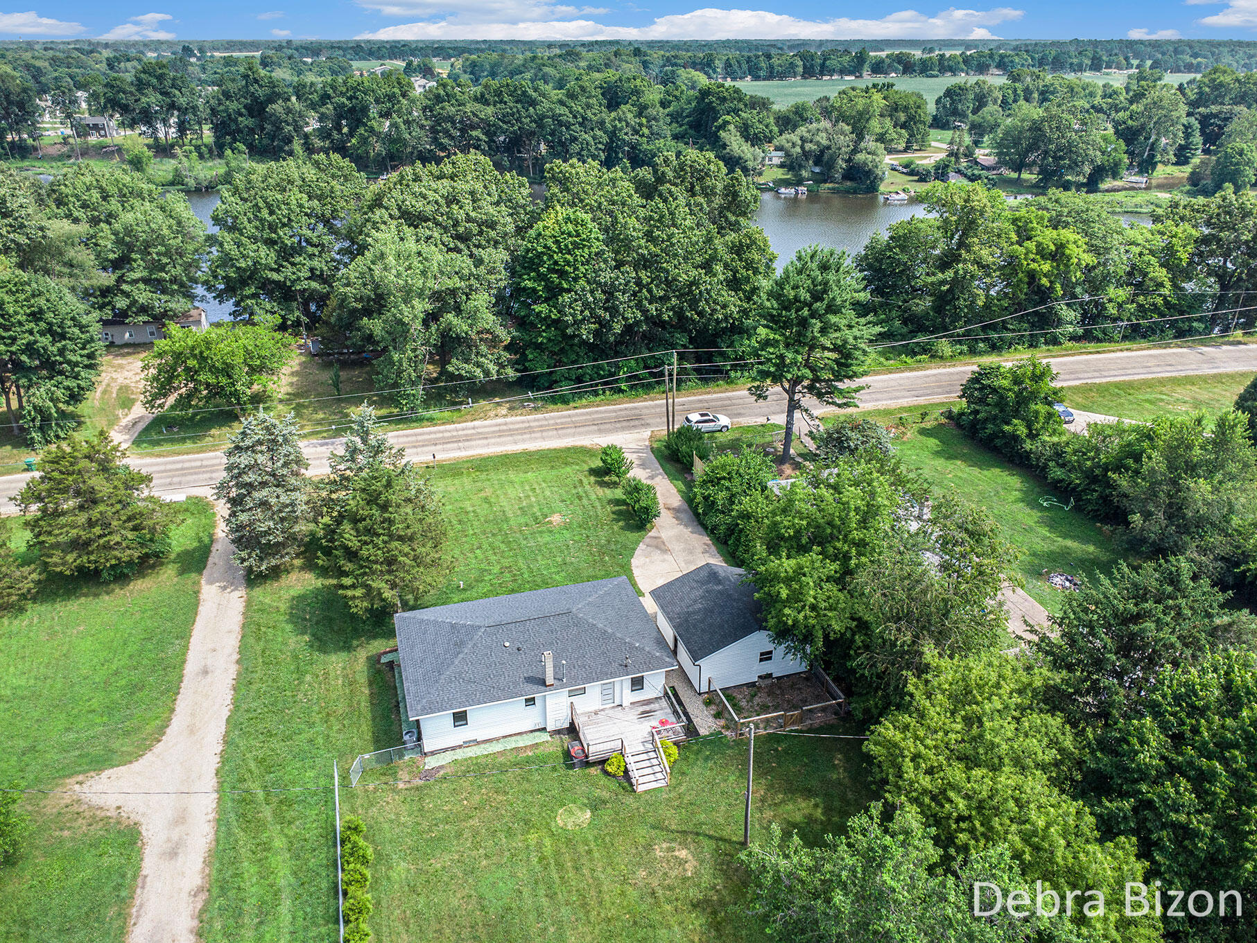 17929 South River Road Three Rivers, MI 49093 - Photo 17 of 19 17929 River Aerial home to river view