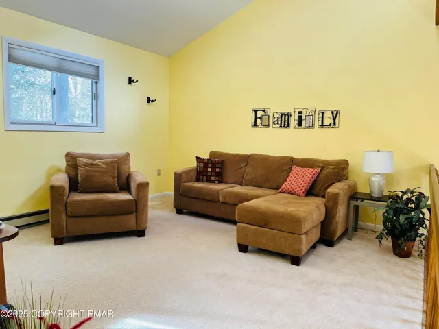 a living room with furniture and a couch