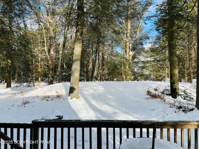 a view of a black and white fence