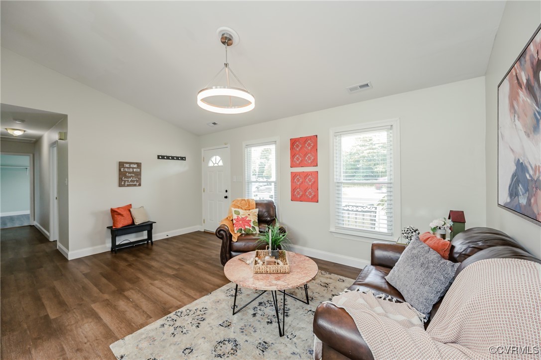 9286 Hungary Road Glen Allen, VA 23060 - Photo 12 of 50 Living area featuring dark wood finished floors an