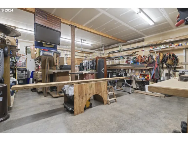 a view of a room with racks