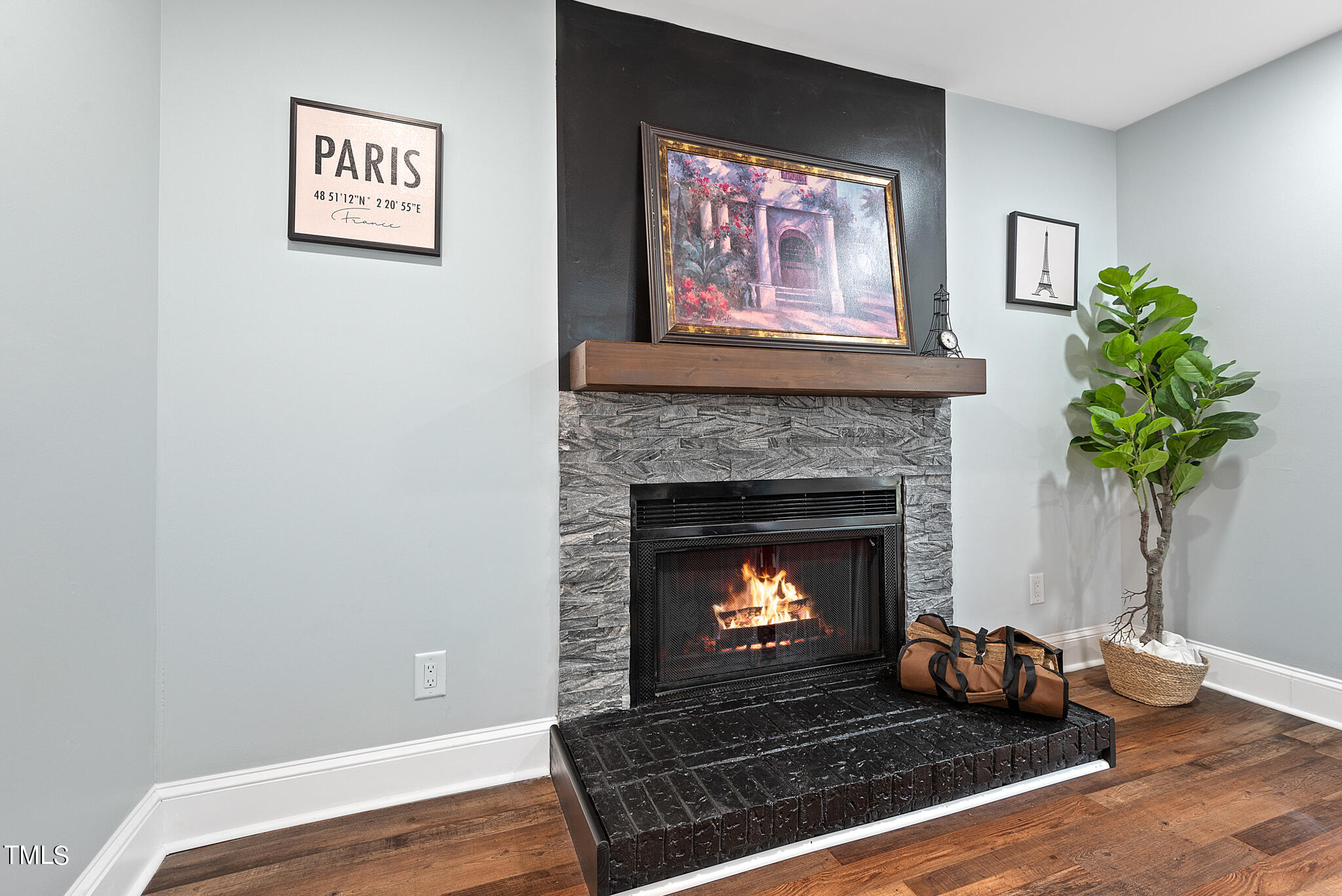 3012 Old Crews Road Raleigh, NC 27616 - Photo 6 of 34 a living room with furniture and a fireplace