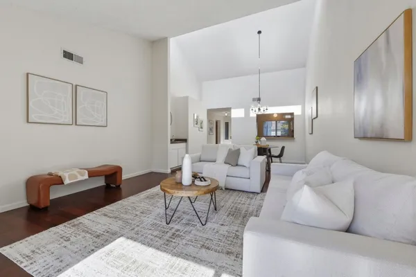 a living room with furniture