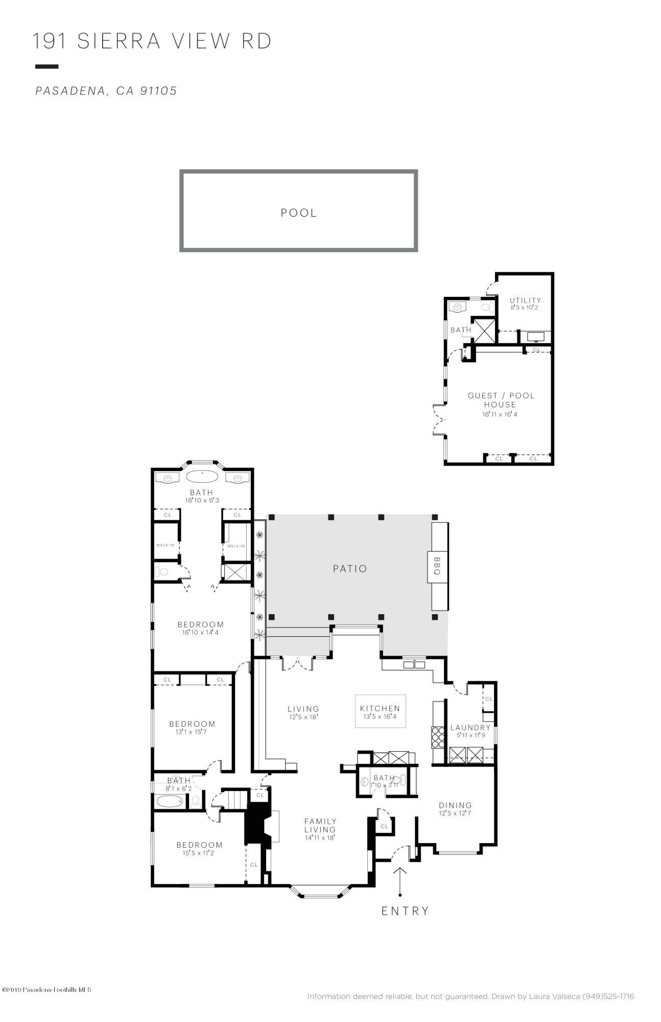 191 Sierra View Road Pasadena, CA 91105 - Photo 52 of 52 a picture of a floor plan