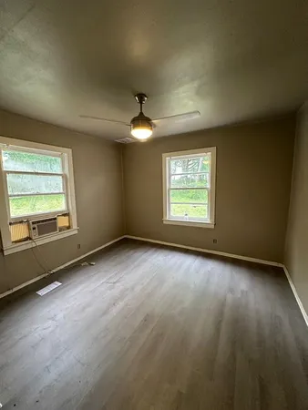 an empty room with a window