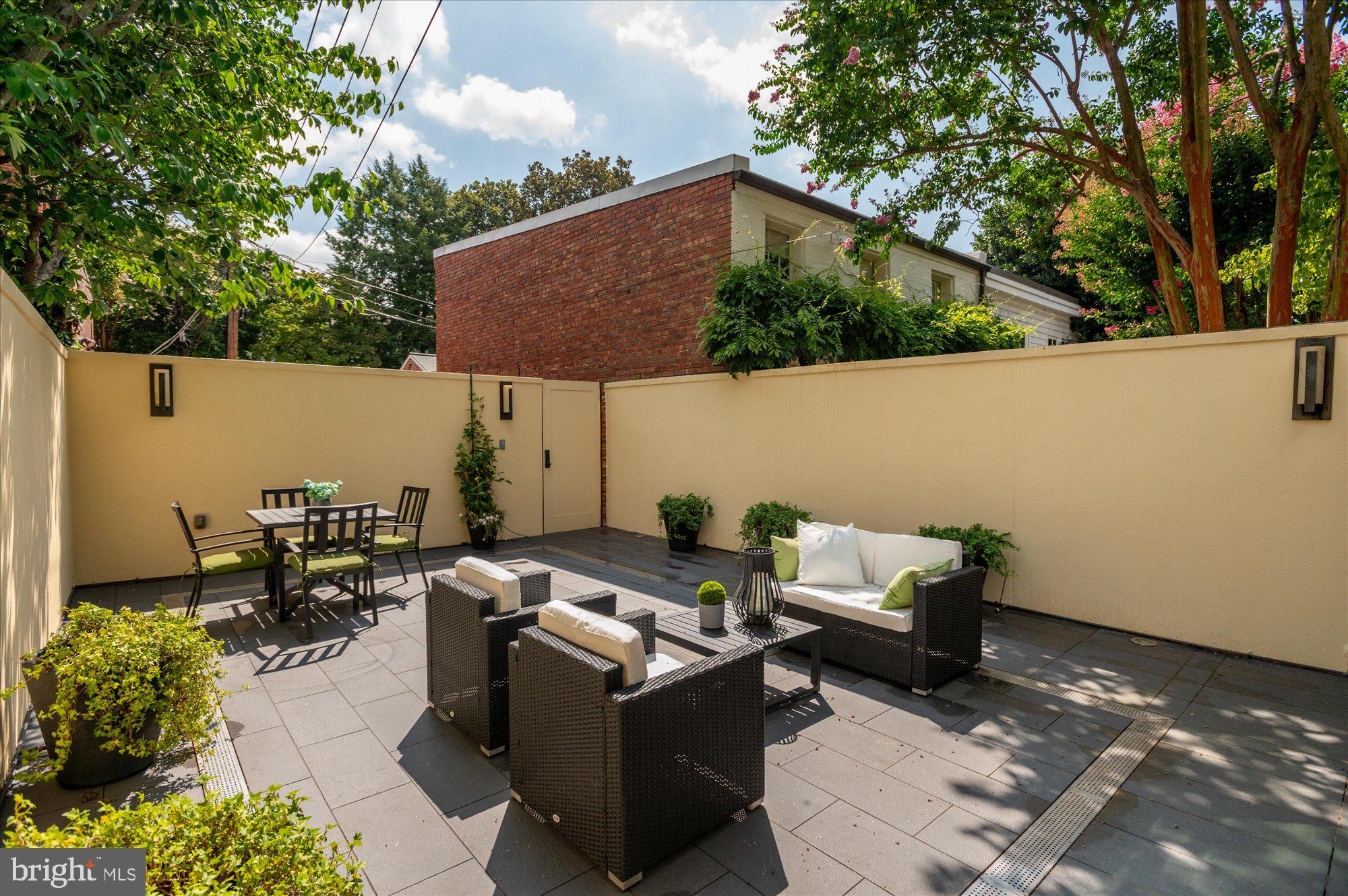 1617 35th Street Northwest Washington, DC 20007 - Photo 13 of 28 Private Walled Terrace opens to Parking & Shed