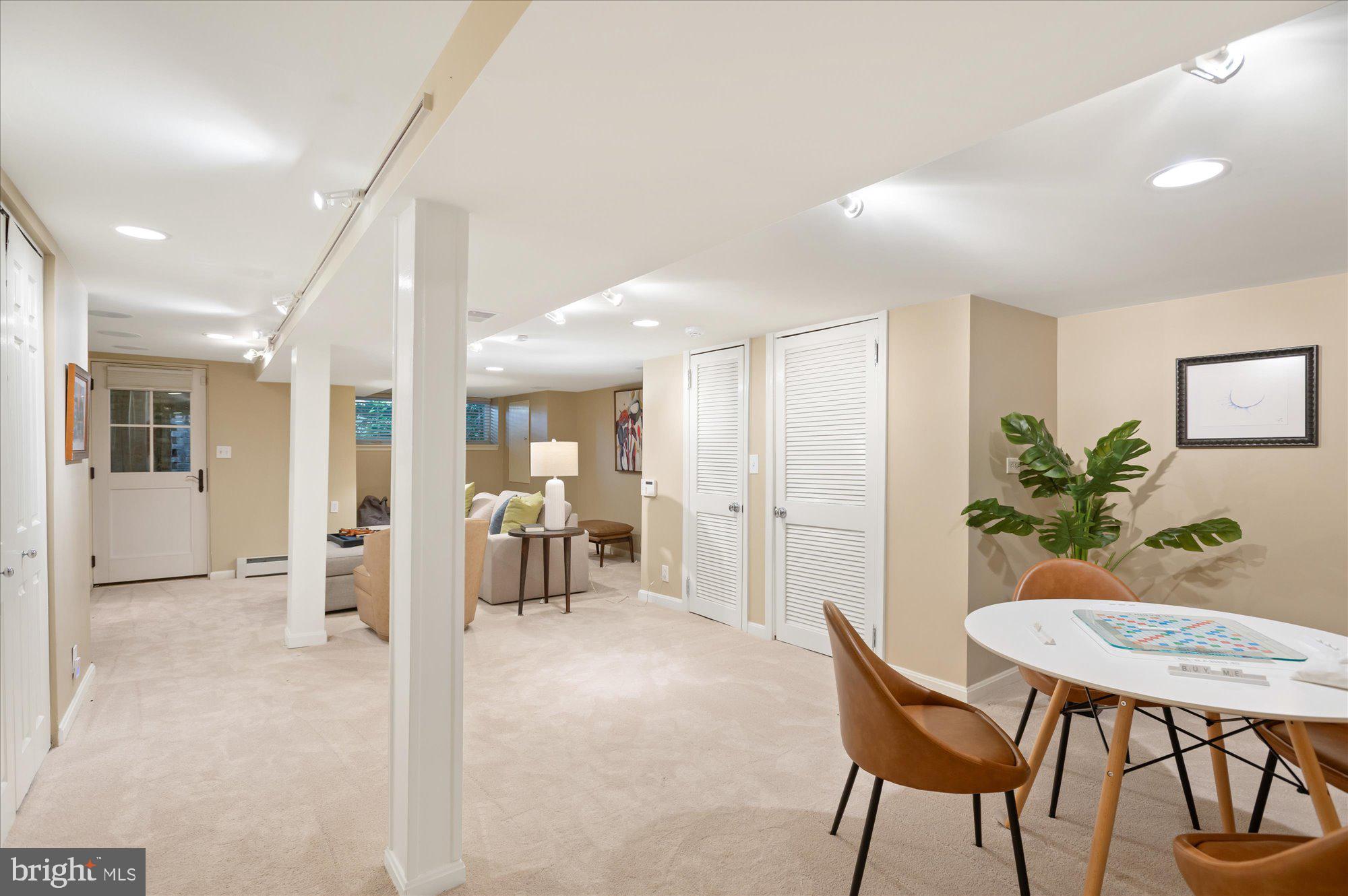 1617 35th Street Northwest Washington, DC 20007 - Photo 22 of 28 Lower Level Rec Room with Front Entry