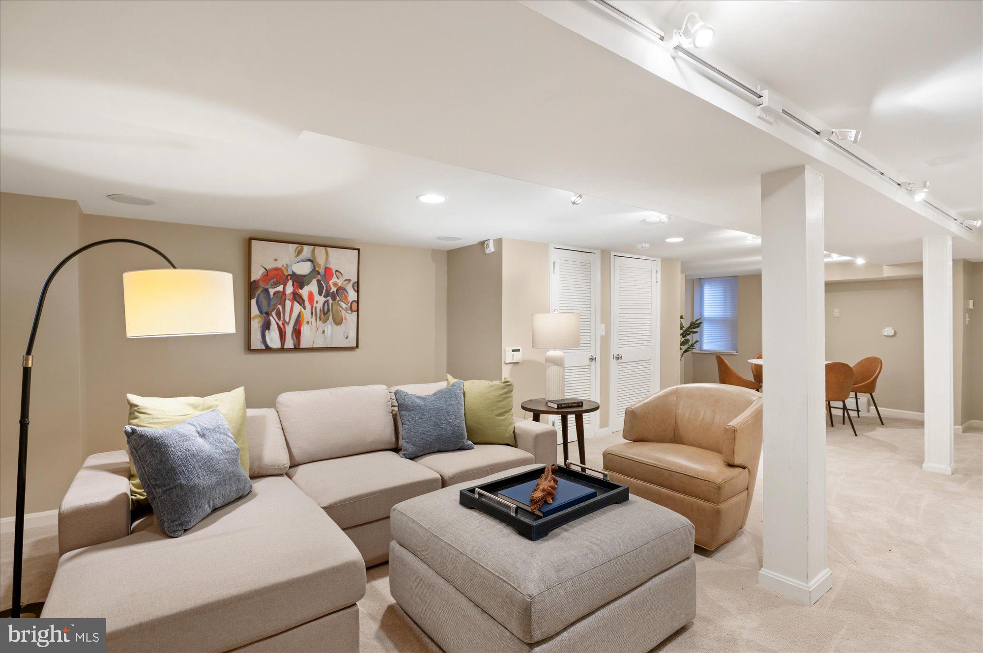 1617 35th Street Northwest Washington, DC 20007 - Photo 23 of 28 Lower Level Rec Room with ample closets