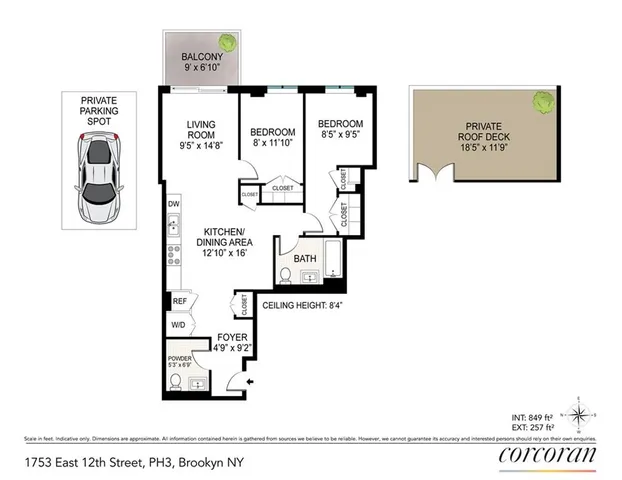 $715,000 | 1753 East 12th Street, Unit PH3 | Homecrest