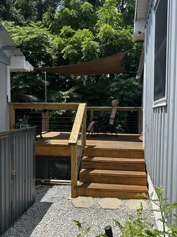a view of outdoor space and deck