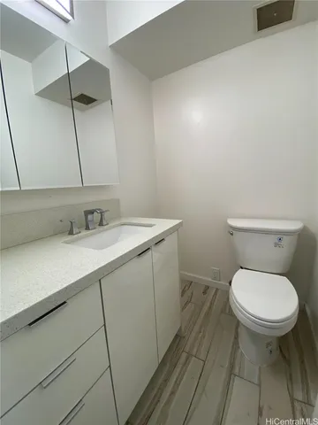 a bathroom with a sink toilet and vanity