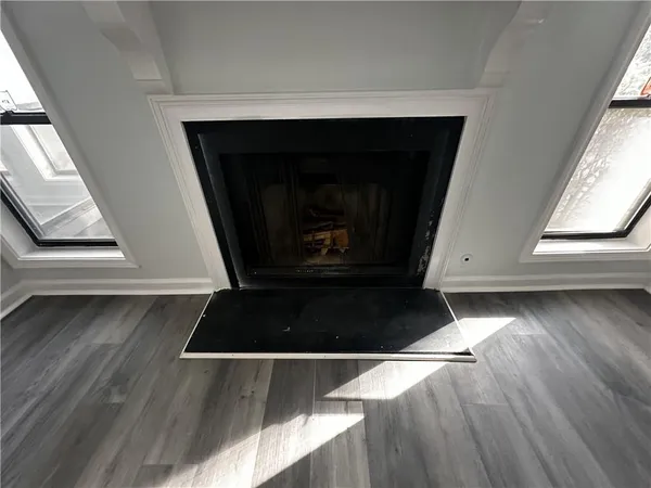 a close view of fireplace