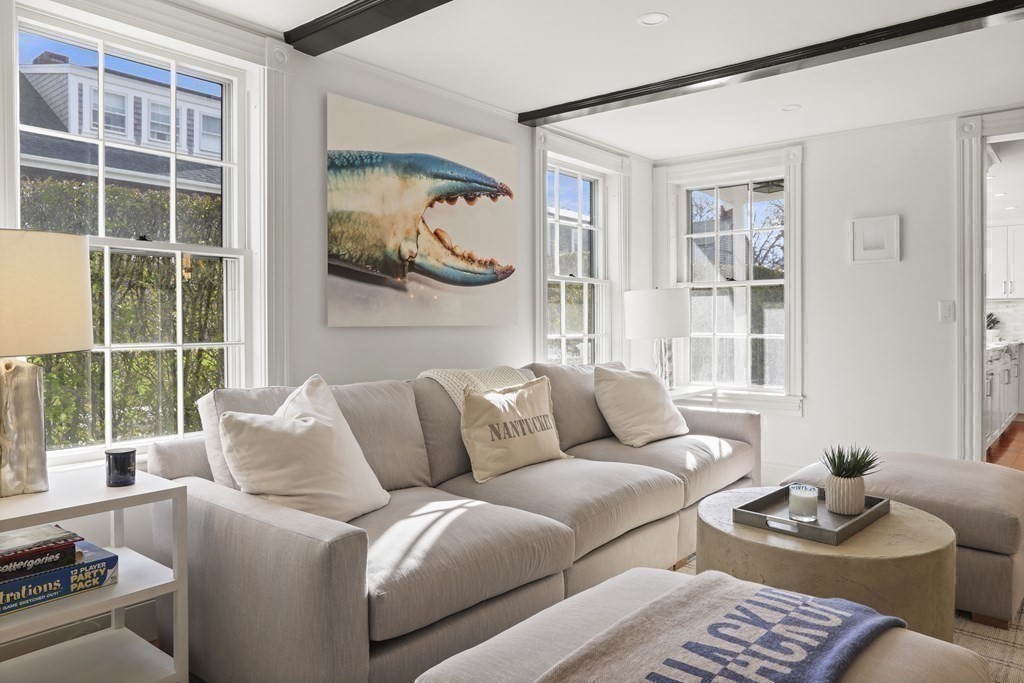 134 Main Street Nantucket, MA 02554 - Photo 20 of 42 a living room with furniture and a large window