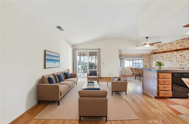 a living room with furniture and a couch