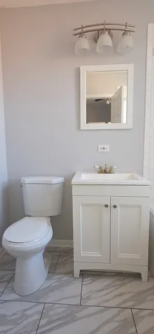 a bathroom with a window