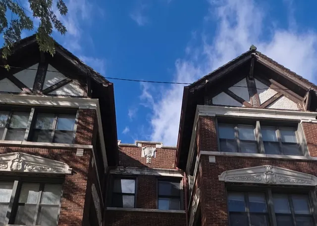 a view of a fireplace