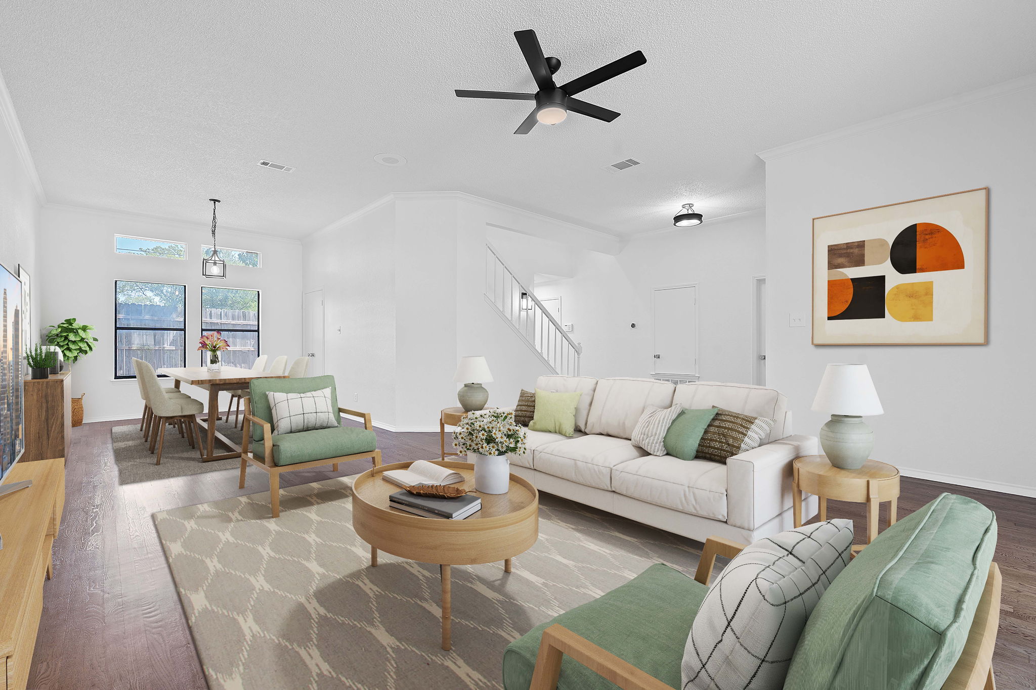 1106 Split Oak Cove Pflugerville, TX 78660 - Photo 3 of 27 a living room with furniture and a rug