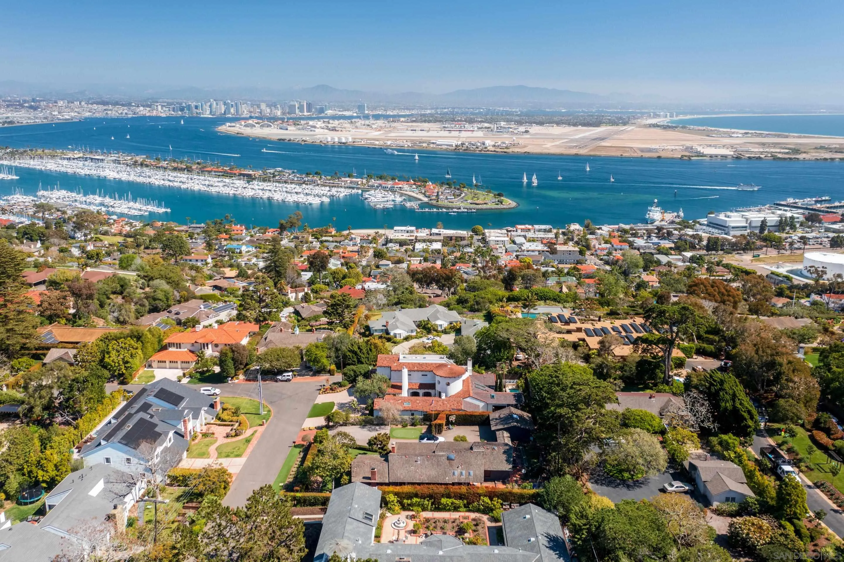 3537 Silvergate Place San Diego, CA 92106 - Photo 43 of 43 an aerial view of ocean and residential houses with outdoor space