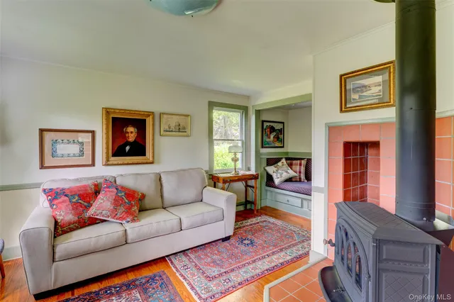 a living room with furniture and a couch