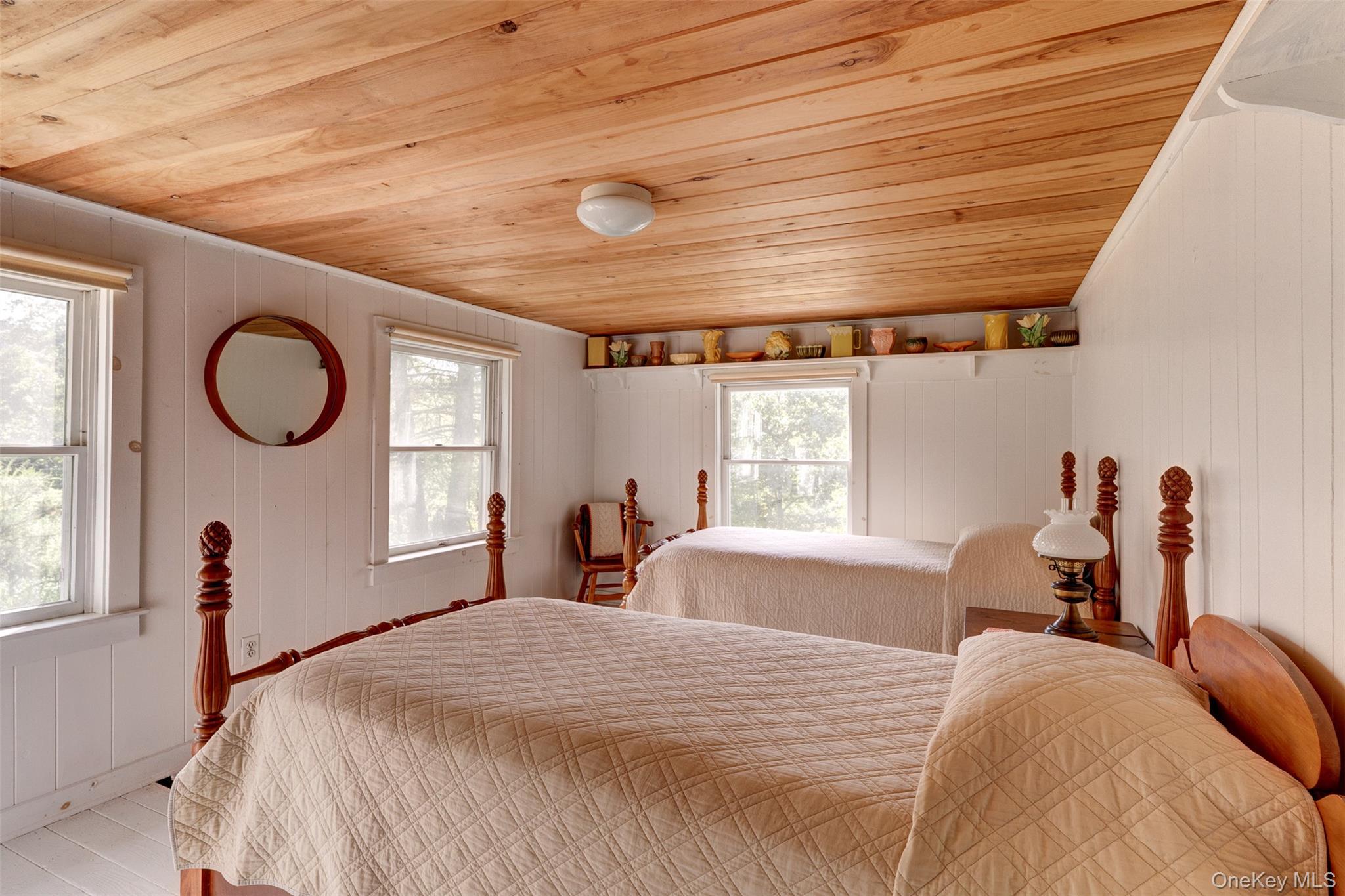 182 Lcpl Jacob Beisel Road Lackawaxen, PA 18435 - Photo 21 of 35 Bedroom featuring wooden ceiling and wooden walls