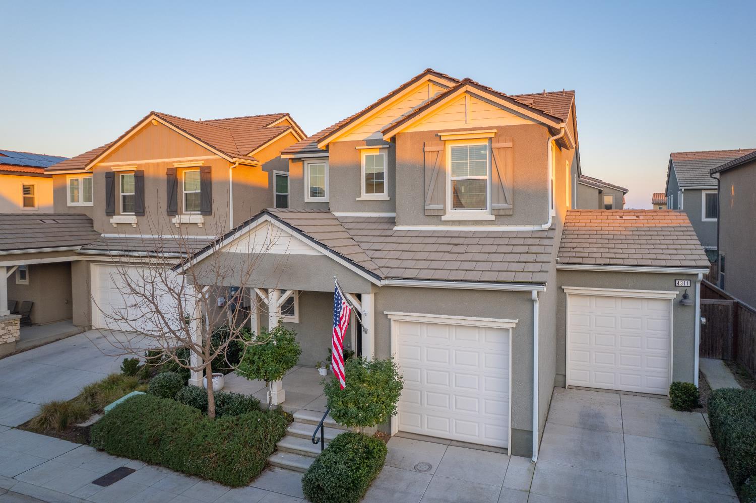 4311 San Miguel Road Madera, CA 93636 - Photo 72 of 79 a front view of a house with a yard and garage