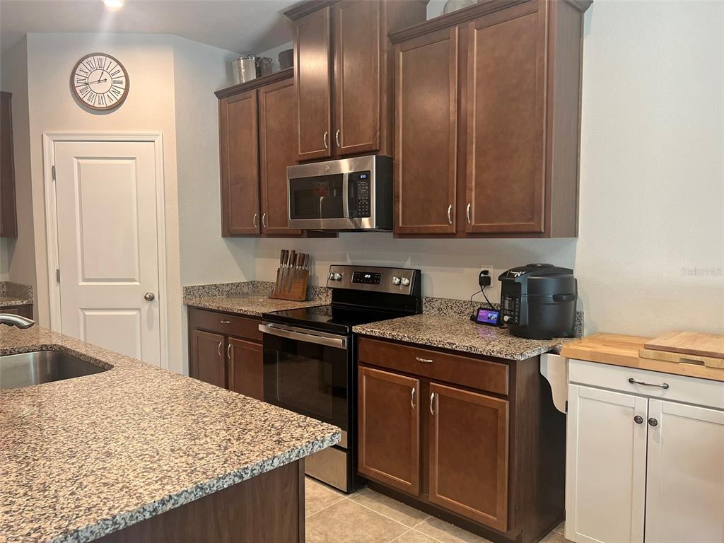 224 August Fern Loop Mount Dora, FL 32757 - Photo 8 of 27 a kitchen with stainless steel appliances granite countertop a stove sink and cabinets