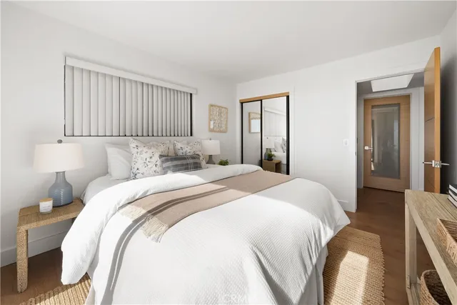 an aerial view of a house with a garden