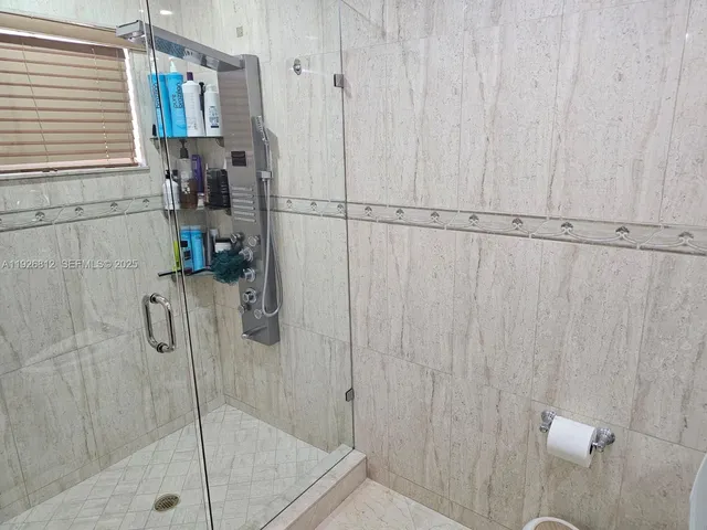 a bathroom with a shower