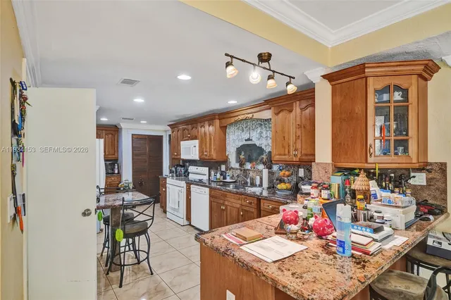 a view of a dining room and livingroom view